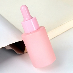 Pink Bouteille vide d'huile de distributeur en verre, shampooing de douche cosmétique émulsion de stockage bouteille, rose, 9.2x3.7 cm, capacité: 30 ml (1.01 fl. oz)