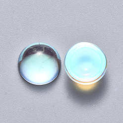 Clear AB Transparent Glass Cabochons, AB Color Plated, Half Round/Dome, Clear AB, 10x5mm