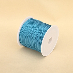 Deep Sky Blue 50M Nylon Thread, Chinese Knot Cord, for Jewelry Making, Deep Sky Blue, 0.8mm, about 54.68 Yards(50m)/Roll