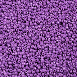 Violet FGB 6/0 Grade A Round Glass Seed Beads, Baking Paint, Violet, 4x3mm, Hole: 1mm, about 4500pcs/pound