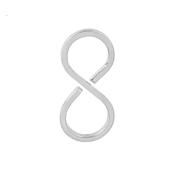 Stainless Steel Color 304 Stainless Steel Pendants, Number 8 Charm, Stainless Steel Color, 26x12x1.5mm