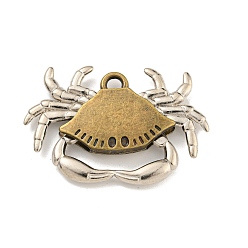 Antique Bronze Tibetan Style Alloy Pendants, Crab
, Cadmium Free & Lead Free, Antique Bronze, 28x41.5x5.5mm, Hole: 3mm