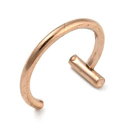 Oro Rosa Revestimiento de iones (ip) 304 anillos de labios de acero inoxidable joyería perforadora, joyería del cuerpo de los pernos prisioneros de la nariz, oro rosa, 8.5x10 mm