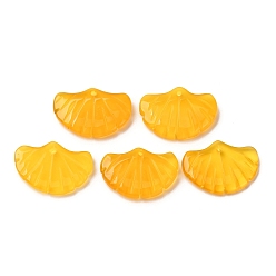 Желтый Агат Природные желтый агат подвески, подвески из листьев гинкго, окрашенная и подогревом, 15x19x3~4 мм
