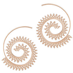 Golden _0150748183 Spiral Gear Earrings with Exaggerated Vortex Design - Unique Circle Ear Jewelry in Gold and Silver