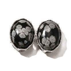 Снежный Обсидиан Многожильные звенья из натурального снежного обсидиана, овальные, без кадмия и без свинца, платина, 20.5x15.5x10.5 мм, отверстие : 2 мм