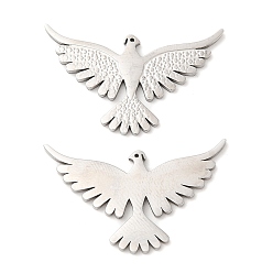 Stainless Steel Color 316L Surgical Stainless Steel Pendants, Laser Cut, Bird Charms, Stainless Steel Color, 18x30x1.5mm, Hole: 0.6mm