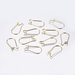 Golden 304 Stainless Steel Hoop Earrings, Golden, 20 Gauge, 20x9~12x2.5mm, Pin: 0.8mm
