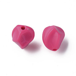Deep Pink Opaque Acrylic Beads, Nuggets, Deep Pink, 16.5x15x13.5mm, Hole: 2.5mm, about 340pcs/500g