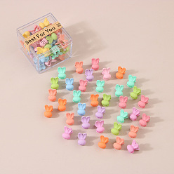 36 pieces/box of rabbit ear style Cute Mini Hair Clips for Kids, Candy Color Boxed Hairpins for Bangs and Side Hairstyles