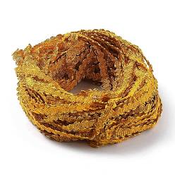 Dark Goldenrod Filigree Corrugated Lace Ribbon, Wave Shape, for Clothing Accessories, Dark Goldenrod, 3/8 inch(10mm), about 130m/bundle