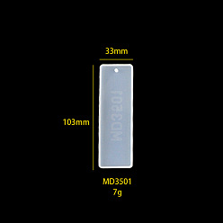 White Bookmark Molds Silicone Molds, for UV Resin, Epoxy Resin Jewelry Making, Rectangle, White, 103x33mm