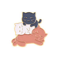 xz4994 Adorable Cat Cartoon Enamel Pin for Versatile Backpack - Unique and Creative Layered Design!