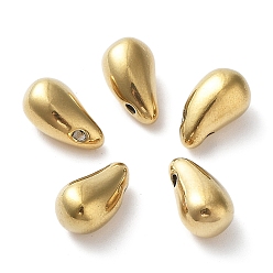 Golden Ion Plating(IP) 304 Stainless Steel Charms, Teardrop, Golden, 11x6x6mm, Hole: 1.6mm