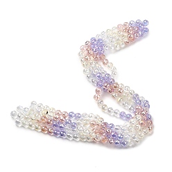 Лиловый Стеклянные бусины с гальваническим покрытием , круглые, граненый(32 граненый), градиент цвета, сирень, 8 мм, отверстие : 1.2 мм, около 48 шт / нитка, 13.98'' (35.5 см)