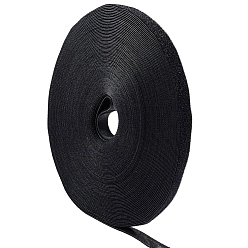 Black Hook and Loop Reusable Fastening Tape Strap Cable Ties, Double Sided Strong Adhesive Nylon Fabric Wrap, Black, 12.5x1mm, about 25m/roll
