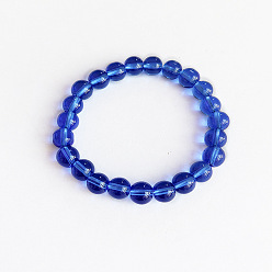 6 8mm Natural Glass Bead Bracelet with Elastic Cord for Women and Men