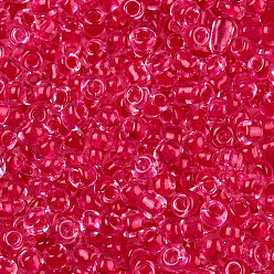 Camellia 12/0 Glass Seed Beads, Transparent Inside Colours, Round Hole, Round, Camellia, 12/0, 2~2.5x1.5~2mm, Hole: 0.8mm, about 30000pcs/bag