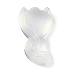 Прозрачный Стеклянные подвески, лиса прелести, прозрачные, 34x19x13 мм, отверстие : 0.8 мм