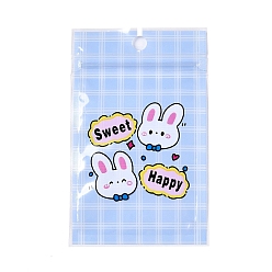 Васильковый Прямоугольные пластиковые пакеты с застежкой-молнией, с рисунком мультяшного животного, верхние пакеты с самозапечатыванием, васильковый, 11x7.5x0.15 см, односторонняя толщина: 2.5 мил(0.065мм)