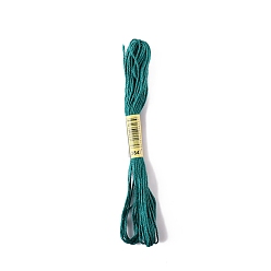 Dark Cyan Polyester Embroidery Threads for Cross Stitch, Embroidery Floss, Dark Cyan, 0.15mm, about 8.75 Yards(8m)/Skein