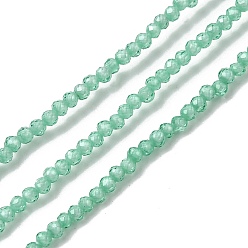 Аквамарин Бусы из циркония, граненые, круглые, аквамарин, 2 мм, отверстие : 0.5 мм, около 169 шт / нитка, 14.57~14.76 дюйм (37~37.5 см)