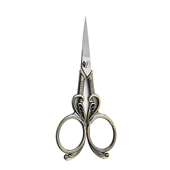 Antique Bronze Stainless Steel Scissors, Alloy Handle, Embroidery Scissors, Sewing Scissors, Antique Bronze, 115x48mm