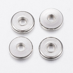 Stainless Steel Color 304 Stainless Steel Beads, Flat Round, Stainless Steel Color, 6x1mm, Hole: 2mm