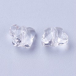 Clear Transparent Glass Beads, Faceted, Butterfly, Clear, 6.5x8x5.5mm, Hole: 1mm