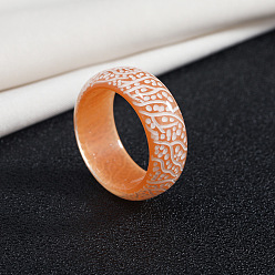 Сэнди Коричневый Светящееся в темноте простое кольцо из смолы на палец, песчаный коричневый, размер США 8 (18.1 мм)