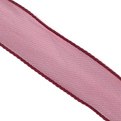 Dark Red Polyester Ribbon, for Flower Gift Packing or Costume Decoration, Dark Red, 1-5/8 inch(40mm), about 10m/roll