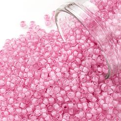(969) Inside Color Crystal/Neon Carnation Lined Круглые бусины toho, японский бисер, (969) внутри цветной кристалл / неоновая гвоздика на подкладке, 11/0, 2.2 мм, отверстие : 0.8 мм, Около 1110 шт / 10 г