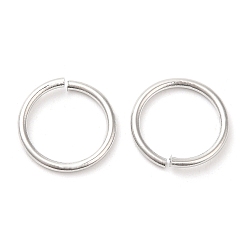 Platinum Brass Open Jump Rings, Round Rings, Platinum, 18 Gauge, 12x1mm, Inner Diameter: 10mm