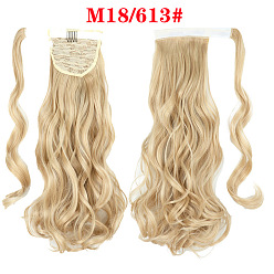 M18/613# Long Wavy Hairpiece with Magic Tape - Natural, Elegant, Ponytail Extension.