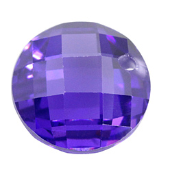 Средний Синий Шифер Кубического циркония прелести, граненые, плоско-круглые, средний грифельно-синий, 2x4 мм, отверстие : 0.7~0.8 мм