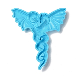 Deep Sky Blue DIY Dragon Lovers Silicone Molds, Resin Casting Molds, Fondant Molds, for Candy, Chocolate, UV Resin, Epoxy Resin Craft Making, Deep Sky Blue, 198x175x21.5mm