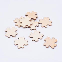 Blanched Almond Wood Cabochons, Puzzle, Blanched Almond, 29x30x3mm