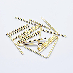 Настоящее золото 18K Латуни кулон, долговечный, без никеля , придерживаться, реальный 18 k позолоченный, 30x2 мм, отверстие : 1 мм