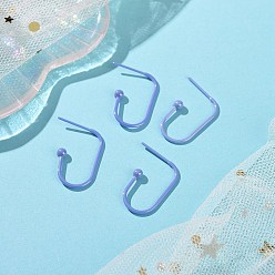 Cornflower Blue Hypoallergenic Bioceramics Zirconia Ceramic Oval Stud Earrings, Half Hoop Earrings, No Fading and Nickel Free, Cornflower Blue, 25x3.5x15mm