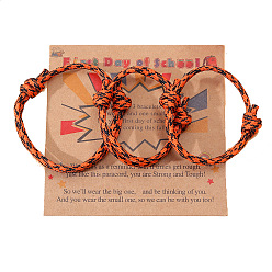 Шоколадный 3шт. 3 стили полиэстер браслеты для первого дня школы, набор семейных браслетов «мама, папа и я», с бумажной карточкой, цвет шоколада, 4-3/4 дюйм (12 см)