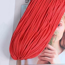 Red Polyester Hollow Yarn for Crocheting, Ice Linen Silk Hand Knitting Light Body Yarn, Summer Sun Hat Yarn for DIY Cool Hat Shoes Bag Cushion, Red, 3mm, about 218.72 Yards(200m)/Skein