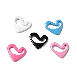 Mixed Color Spray Painted 201 Stainless Steel Charms, Heart Charm, Mixed Color, 9x10x1mm, Hole: 3x7.5mm