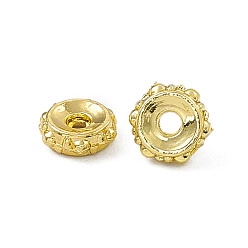 Light Gold Rack Plating Alloy Spacer Beads, Flat Round, Light Gold, 5x1.8mm, Hole: 1mm
