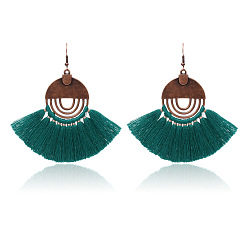 Green Bohemian Style Tassel Earrings Fashion Retro Statement Jewelry HY-6776-1