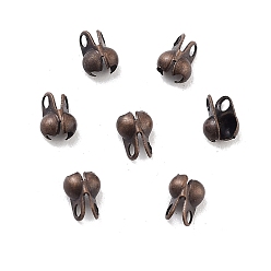 Красная Медь Стойки покрытие латунь советы шарик, без кадмия и без свинца, Красная медь, 4x2.5 мм, отверстия : 0.7 mm и 0.8 мм, внутренний диаметр: 1.8 мм