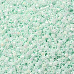 Pale Turquoise Cylinder Seed Beads, Opaque Colours Luster, Uniform Size, Pale Turquoise, 2x1.3~1.5mm, Hole: 0.8~1mm, about 40000pcs/bag, 450g/bag