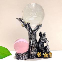 Олень Украшения для пьедестала скульптуры из смолы, держатель хрустального шара, для домашнего офисного стола, олень, 110x40x110 мм