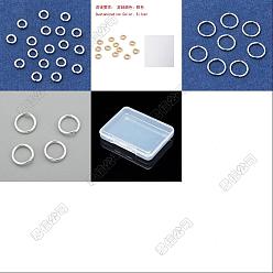 Argent 900pcs 4 styles 304 anneaux de jonction en acier inoxydable, Anneaux ouverts, connecteurs métalliques pour la fabrication de bijoux et accessoires de porte-clés, argenterie, 4~10x0.8~1mm, diamètre intérieur: 2.4~8 mm