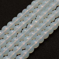 Opalite Opalite Bead Strands, Round, Faceted, 6mm, Hole: 0.5mm, about 68pcs/strand, 15.1 inch(38.5cm)