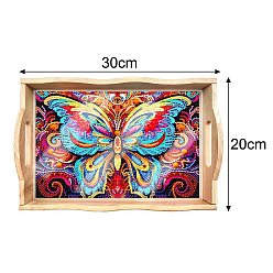 Butterfly DIY Diamond Painting Kit, Including Resin Rhinestones Bag, Diamond Sticky Pen, Tray Plate and Glue Clay, Butterfly, 300x200x60mm